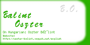 balint oszter business card